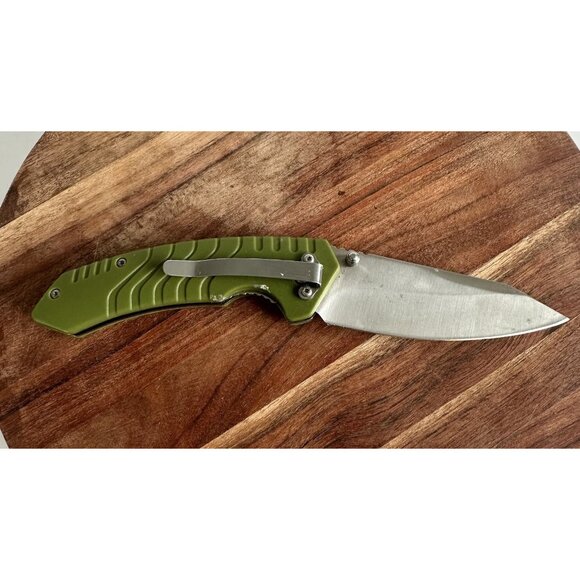 Official NRA Green Tactical Survival Liner Lock Folding Pocket Knife Knives Tool - Picture 2 of 6